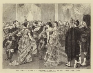 The Prince of Wales at Malta, Dancing the Reel at the United Service Ball